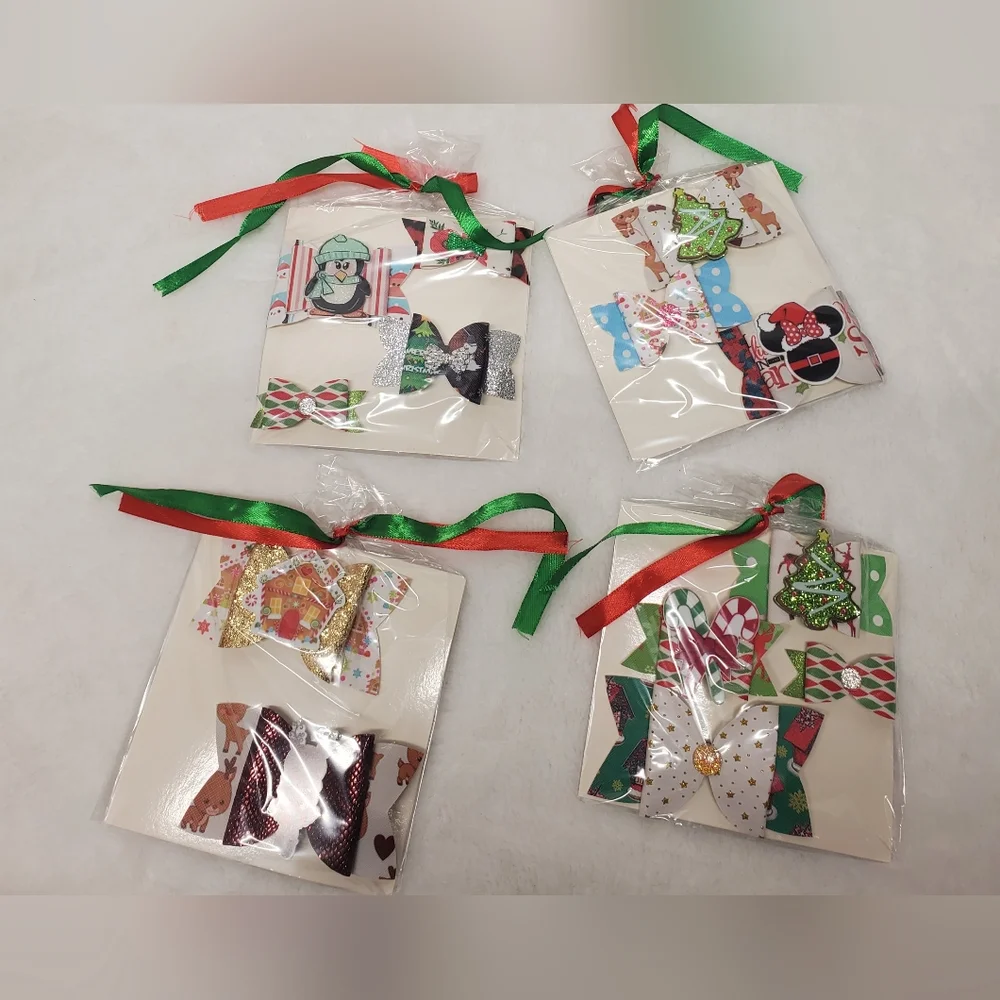 Random 1 Set Handmade Christmas Hair Clips